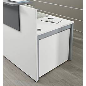 Empfangstheke Come-In, 1 Ablage, gerade, Breite 1600 mm, weiß/graphit 