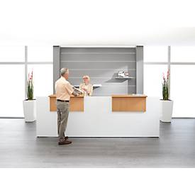 Empfangstheke Come-In, 2 Ablage, gerade, Breite 3200 mm oder 3600 mm