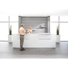 Empfangstheke Come-In, 2 Ablage, gerade, Breite 3600 mm, weiß/weiß 