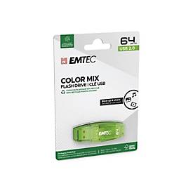 EMTEC Color Mix C410 - USB-Flash-Laufwerk - 64 GB - USB 2.0 - grün