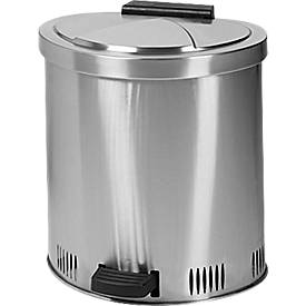 Entsorgungsbehälter, Edelstahl, selbstschließender Deckel u. Fußpedal, versch. Größen