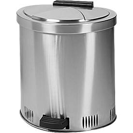 Entsorgungsbehälter, Edelstahl, selbstschließender Deckel u. Fußpedal, versch. Größen