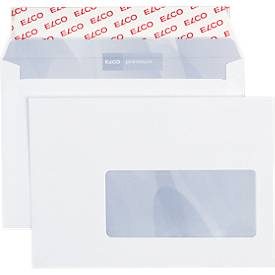 Enveloppes, enveloppes à soufflet et enveloppes expansibles ELCO, C6, blanc, avec fenêtre à droite, 500 p.