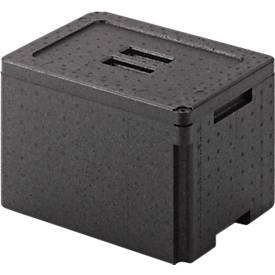 EPP-Isolierbox für Isolierbehälter, 12 l, mit Griffleiste, stapelbar, L 370 x B 270 x H 232 mm, schwarz