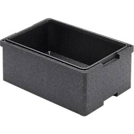 EPP-Isolierbox für Isolierbehälter, 23 l, mit Griffleiste, stapelbar, L 560 x B 360 x H 180 mm, schwarz