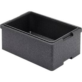 EPP-Isolierbox für Isolierbehälter, 28 l, mit Griffleiste, stapelbar, L 560 x B 360 x H 230 mm, schwarz