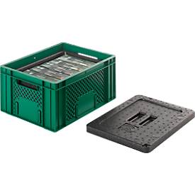 EPP-Isolierbox für Isolierbehälter, 8 l, mit Griffleiste, stapelbar, L 370 x B 270 x H 147 mm, schwarz