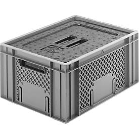 EPP-Isolierbox für Isolierbehälter, 8 l, mit Griffleiste, stapelbar, L 370 x B 270 x H 147 mm, schwarz