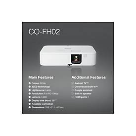 Epson CO-FH02 - 3-LCD-Projektor - tragbar - 3000 lm (weiß) - 3000 lm (Farbe) - Full HD (1920 x 1080)