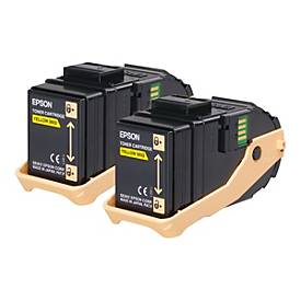 Epson Double Pack - 2er-Pack - Gelb - original - Tonerpatrone - für Epson AL-C9500DN; AcuLaser C9300D2TN, C9300D3TNC, C9