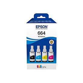 Epson EcoTank 664 - 4er-Pack - Schwarz, Magenta, Cyan, Gelb - original - Tintenbehälter - für Epson L380, L395, L495; Ec