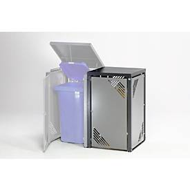 Ergänzungselement MBSE 3, Stahlblech beschichtet, mit Klappdeckel, für 120 l und 240 l Müllbehälter