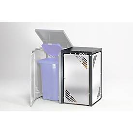 Ergänzungselement MBSE 4, Edelstahl, mit Klappdeckel, für 120 l und 240 l Müllbehälter