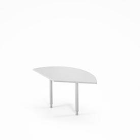 Ergo-T 2.0 aanbouwtafel, hoek 135°, onderstel van vierkante buis, B 800 x D 800 x H 718-898 mm, aluminium lichtgrijs/wit