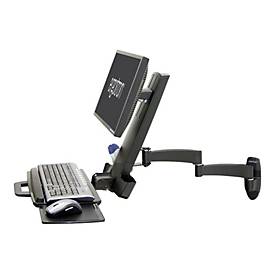 Ergotron 200 Series - Befestigungskit (Gelenkarm, Tastaturablage mit linker/rechter Mausablage, Barcode-Scanner-Halter) - für LCD-Display / PC-Ausrüstung - Stahl - Schwarz - Bildschirmgröße: bis zu 61 cm (bis zu 24 Zoll)