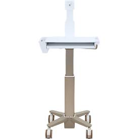 Ergotron CareFit™ 2.0 Dokumentationswagen, mit Gelenk für Display, bis 27', 2 Ablageebenen, auf Rollen, weiß/warmgrau