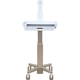 Ergotron Computerwagen CareFit Slim 2.0, mit Schublade, für Monitore bis 27 Zoll, höhenverstellbar, weiß/warmgrau