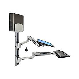 Ergotron LX - Befestigungskit (CPU-Halter, Maushalterung, 2 Schienenabdeckungen, Tastaturarm, 2 Kabelkanäle, Handgelenkkissen, Steh-Sitz-Arm, Wandschiene 10', Wandschiene 34') - Konstante Krafttechnologie - für LCD-Display / PC-Ausrüstung - mittle...