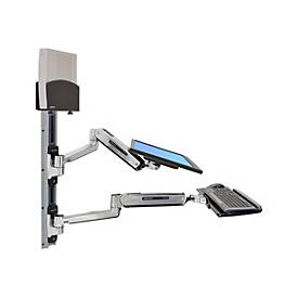 Ergotron LX Wall Mount System with Small CPU Holder - Systemeinheit-/Monitor-/Tastatur-Montagekit - Sitz-Steh - geeignet für Wandmontage - bis zu 106,7 cm (bis zu 42 Zoll)