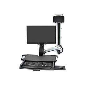Ergotron Sit-Stand Combo Ablageflächen-System - Befestigungskit (Griff, CPU-Halter, 2 Schienenabdeckungen, 2 Kabelkanäle, Handgelenkkissen, Display-Halterung, Tastatur-Tablett, CPU Wandhalterung, Mausablage zum Herausziehen, VESA-Halterung, Wandsc...