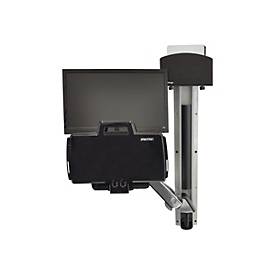 Ergotron Sit-Stand Combo System Mit CPU-Halter klein - Befestigungskit (CPU-Halter, 2 Schienenabdeckungen, 2 Kabelkanäle, Handgelenkkissen, einstellbarer Monitorarm, VESA-Halterung, Wandschiene 34', Montagesystem mit CPU-Halterung und Armen, Tasta...