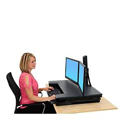 Ergotron Sitz-Steh-Schreibtisch WorkFit-T, höheneinstellbar, Maße B 889 x T 584 mm, schwarz