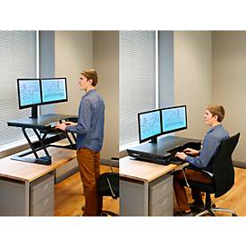 Ergotron Sitz-Steh-Schreibtisch WorkFit-TL, höheneinstellbar, Maße B 950 x T 640 mm, schwarz