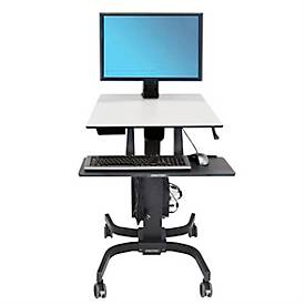ergotron® WorkFit-C Single HD Steh-Sitz-Arbeitsplatz, Arbeitsfläche, höhenverstellbarer Monitorarm & Tastaturablage, Kab