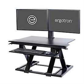 ergotron® WorkFit TX Schreibtischerhöhung, höhenverstellbare Monitorablage/Arbeitsfläche & höhenverstellbare Tastaturablage, bis 18,2 kg, schwarz