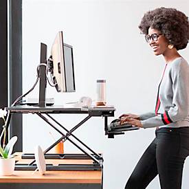 ergotron® WorkFit TX Schreibtischerhöhung, höhenverstellbare Monitorablage/Arbeitsfläche & höhenverstellbare Tastaturablage, bis 18,2 kg, schwarz