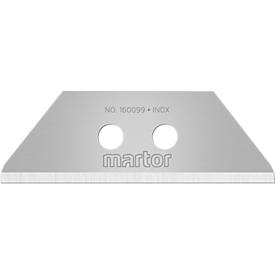 Ersatzklinge Martor Nr. 160099, Trapezform, 2-fach nutzbar, Stärke 0,63 mm, L 55,5 x B 19 mm, rostfreier Stahl, 10 Stück