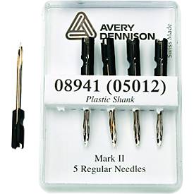 Ersatznadel MARK II für METO® Etikettierpistolen Economy Fine/Standard Mark III, Standardstärke, mit integriertem Messer, Kunststoff und Metall, 5 Stück