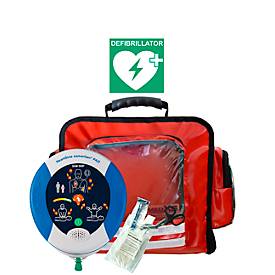 Erste-Hilfe-& Defibrillator-Wandtasche, für HeartSine Defibrillatoren & Erste-Hilfe-Materialien, leer, 8 Staufächer, B 400 x T 250 x H 350 mm, rot
