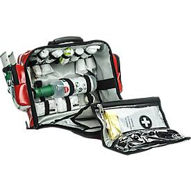 Erste-Hilfe-& Defibrillator-Wandtasche, für HeartSine Defibrillatoren & Erste-Hilfe-Materialien, leer, 8 Staufächer, B 400 x T 250 x H 350 mm, rot