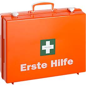 Erste-Hilfe-Koffer MULTI, gefüllt mit DIN 13169 (erweitert), B 400 x T 300 x H 150 mm, ABS-Kunststoff, orange