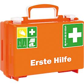 Erste-Hilfe-Koffer SÖHNGEN® QUICK, Inhalt gemäß DIN 13 157, mit Inneneinteilung & Wandhalterung, L 260 x B 170 x H 110 mm, ABS-Kunststoff, orange