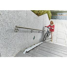 Erweiterungselement für Treppen-Fahrradrampe, L 1130 x B 125 mm, bis 25 kg, mit Befestigungslasche, Blech verzinkt