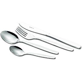 ESMEYER 24-tlg Besteckset für 6 Pers., Edelstahl 18/0 poliert, Klingenstahlmesser trowalisiert, Stone-Wash