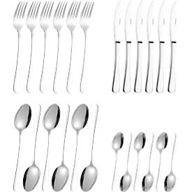 ESMEYER SYLVIA 24-tlg Besteckset für 6 Pers., Edelstahl 18/0 poliert, Messer 2,2 mm, Besteckteile 2,0 mm – Klingenstahl