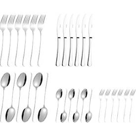 ESMEYER SYLVIA 30-tlg Besteckset für 6 Pers.: Menümesser 2,0 mm Klingenstahl, Löffel/Gabel 2,2 mm, Kaffee-/Kuchengabeln