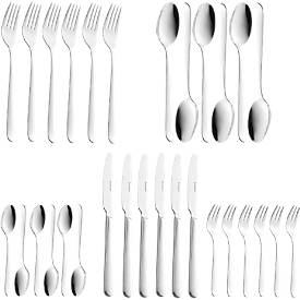 ESMEYER Tina 30-teiliges Besteckset für 6 Personen, Edelstahl 18/0, Klingenstahlmesser, 2,2/1,8 mm, spülmaschinenfest