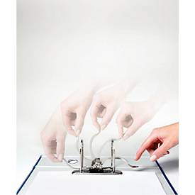 Esselte Präsentationsordner DIN A4, 180°-Mechanik, 4-Ring, DIN A4 Überbreite, PP, Rücken 80 mm, weiß