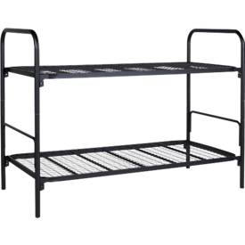 Etagenbett, 2 Liegeflächen, jeweils bis 100 kg, L 2000 x B 900 mm, Stahlrohr, tiefschwarz RAL 9005