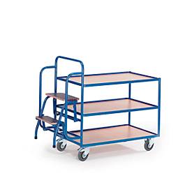 Etagenwagen mit Trittstufen, 3 Etagen