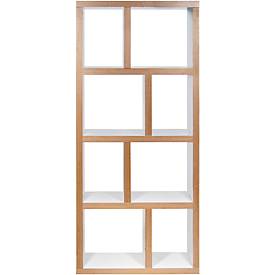 Étagère bibliothèque Berlin, panneau alvéolaire, l. 700 x P 340 x H 1590 mm blanc/multiplex