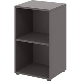 Etagère de bureau TEMPIO, en bois, 2 compartiments, 2 OH, L 400 x P 340 x H 720 mm, anthracite