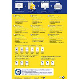 Etiketten AVERY® Zweckform, für Druckertyp Inkjet/Laser, rechteckig, nachhaltig, A4 Format, Papier, naturweiß, 100 Etiketten, B 297 x H 210 mm