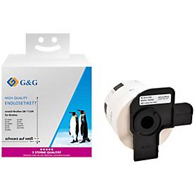 Etiketten G&G, kompatibel zu Brother DK-11209, 29 x 62 mm, selbstklebend, Thermopapier, weiß, 1 x 800 Stück