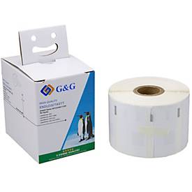 Etiketten G&G, kompatibel zu Dymo 11354/s0722540, 32 x 57 mm, selbstklebend, Thermopapier, weiß, 1 x 1000 Stück