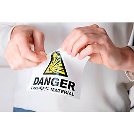 Etiketten HERMA 4697, 105 x 148 mm, 100 Stück, auf DIN A4, wetterfest, selbstklebend, stark haftend, Polyesterfolie, mattweiß